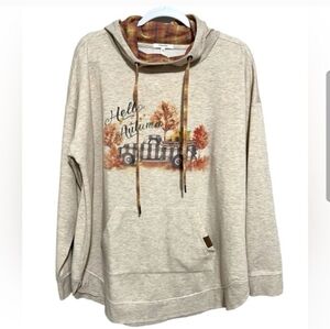 Maurices Beige Autumn Graphic Hoodie